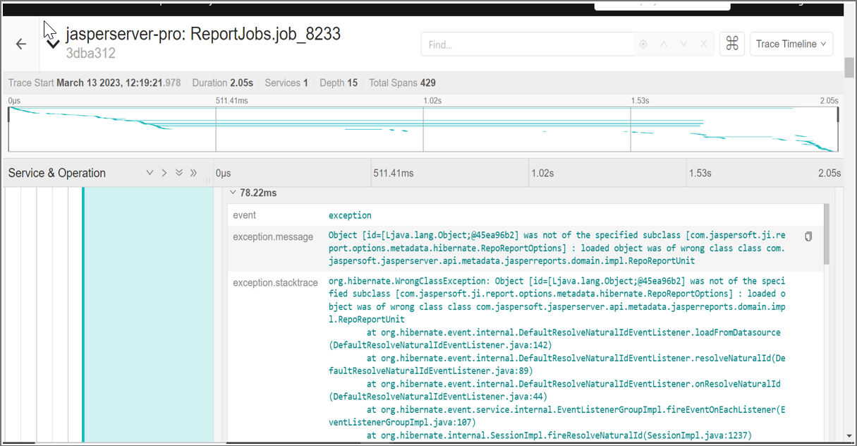 Error logs captured using OTel