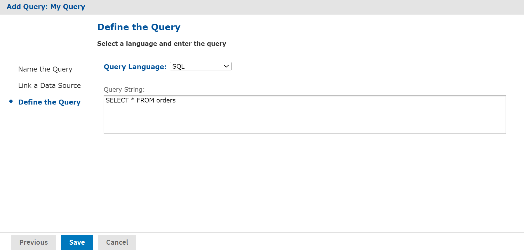 js AddQuery DefineTheQuery