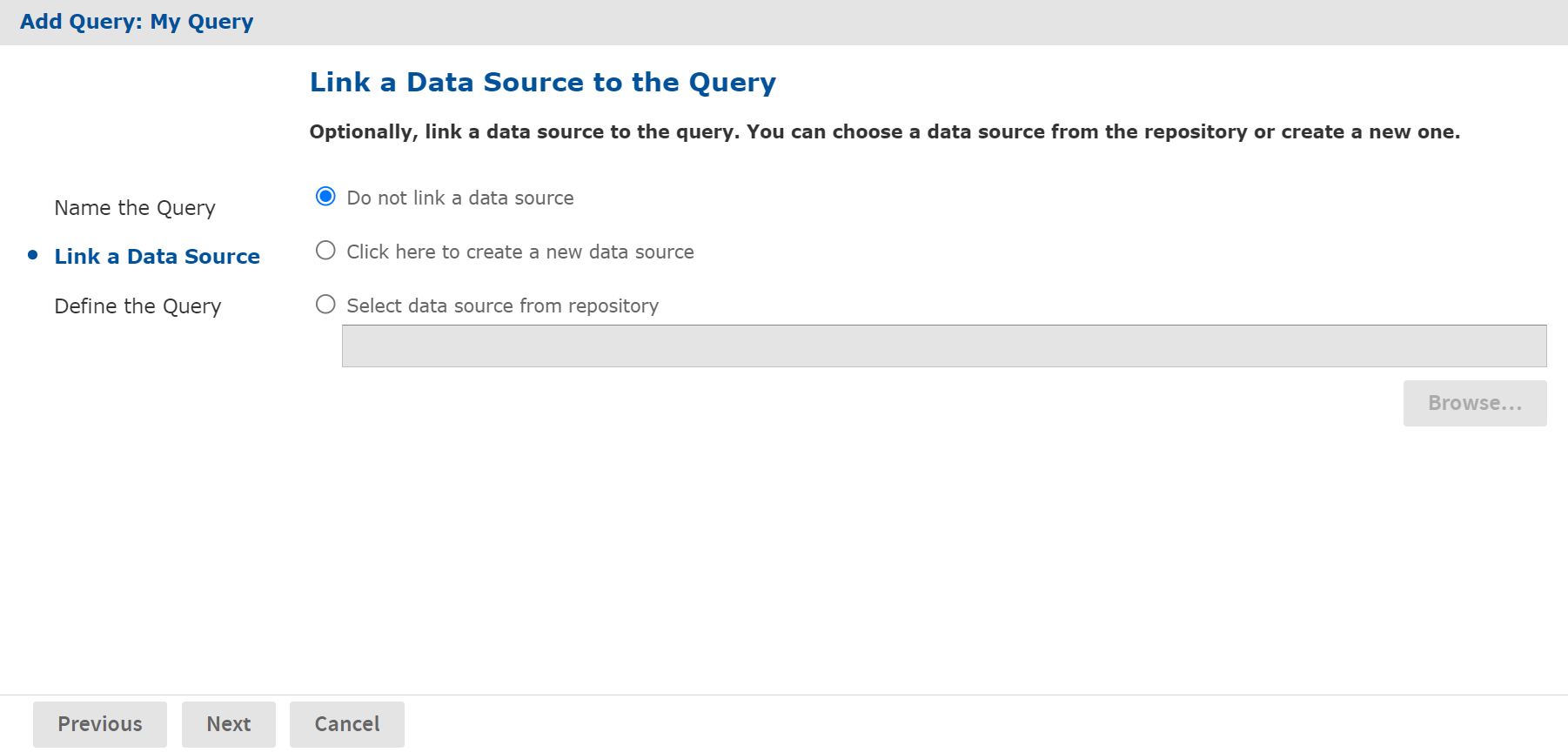 js AddQuery LinkADataSource