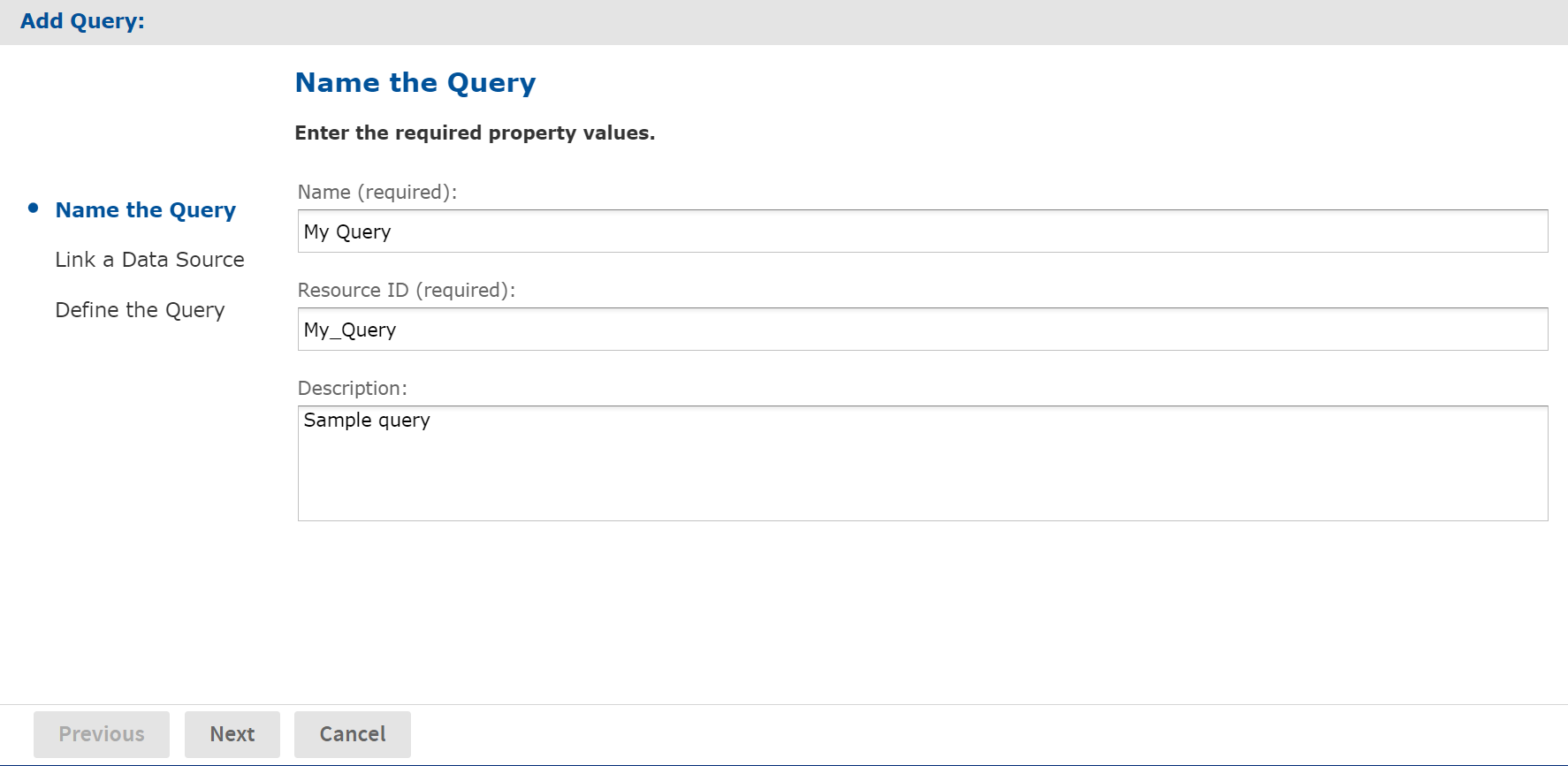 js AddQuery NameTheQuery