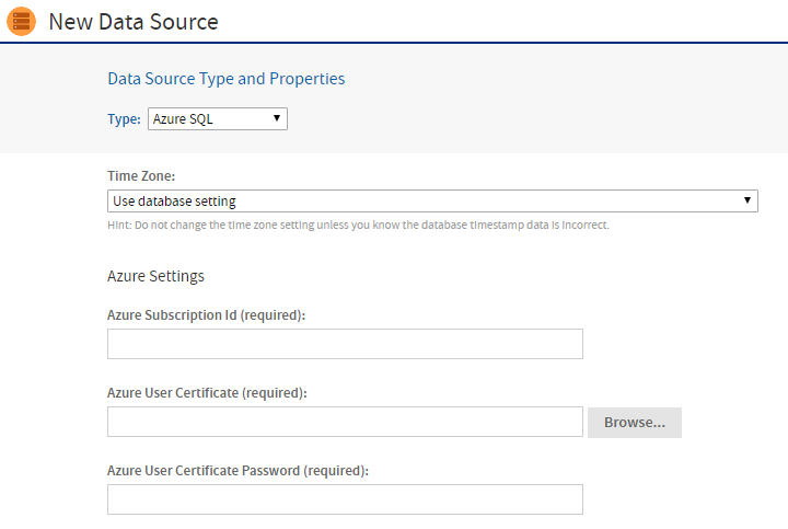 js DataSource Azure UserSettings
