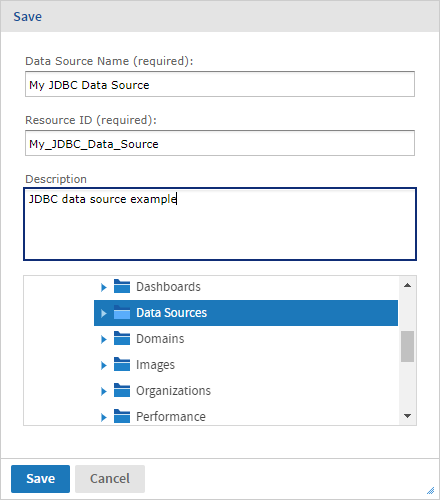 js DataSource JDBC save