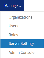 js Manage menu ServerSettings