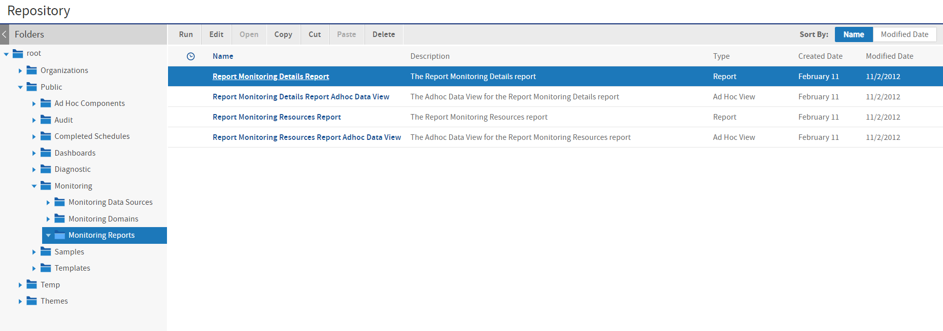 js Repository MonitoringReports