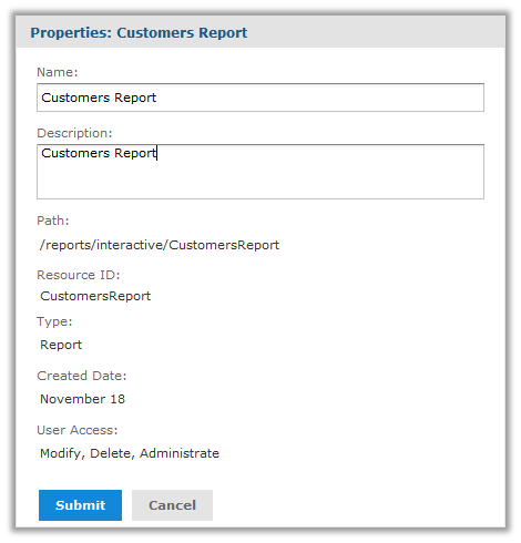 js Repository Properties