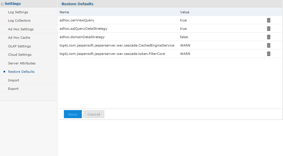 js Settings RestoreDefaults