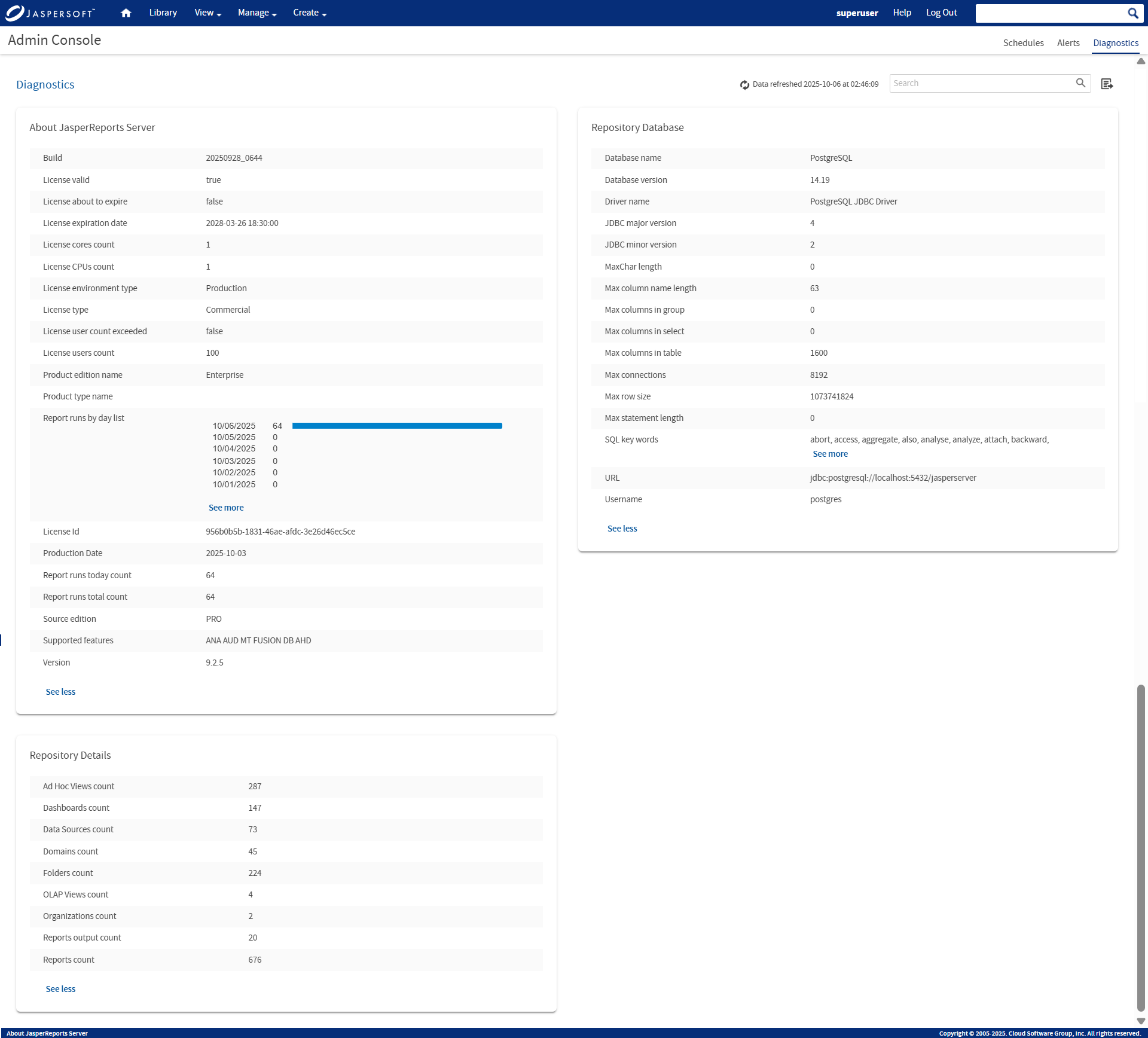 js diagnostic tab