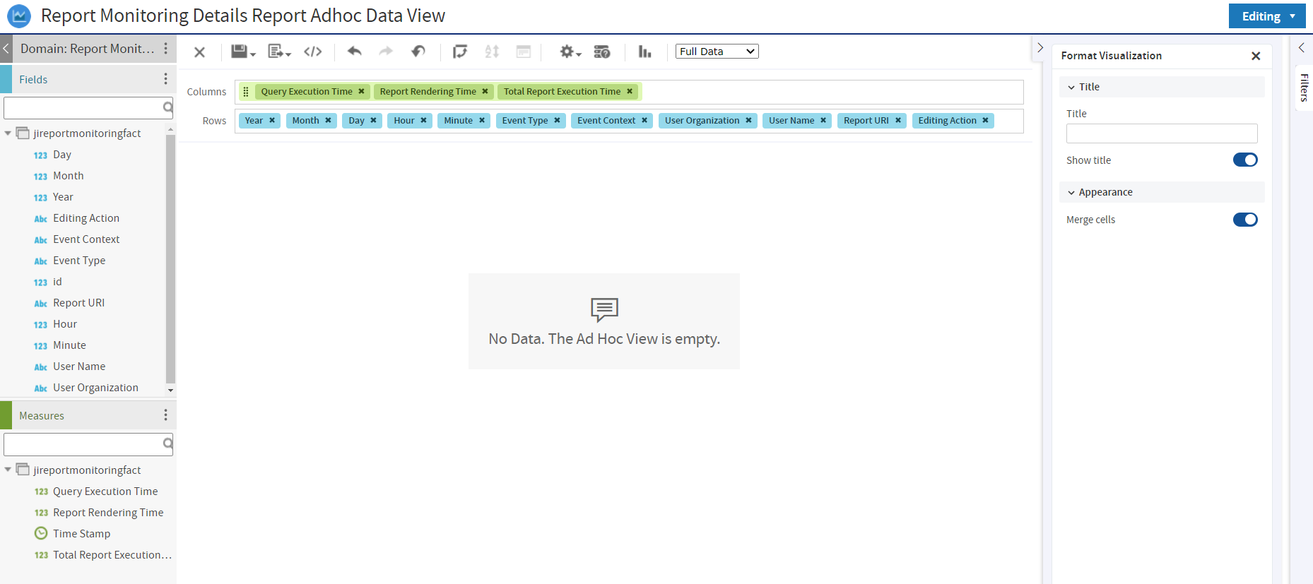 js monitoring ReportMonitoringDetailsView