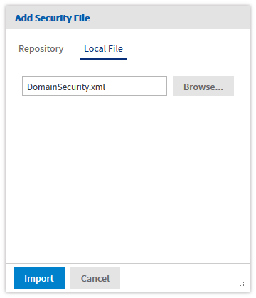 js DomainDesigner AddSecurityFromFile