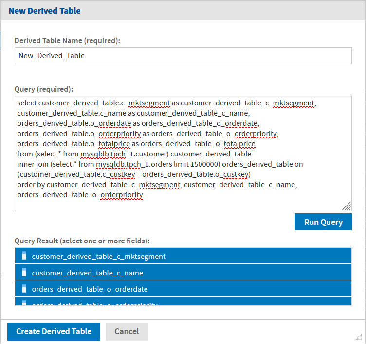 js DomainDesigner DerivedTable trino