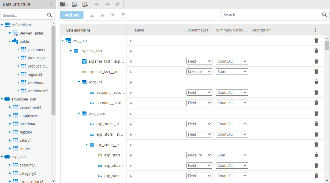 js DomainDesigner data presentation