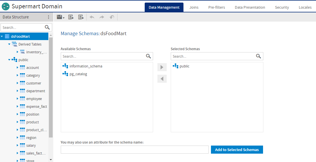 js DomainDesigner supermart data management