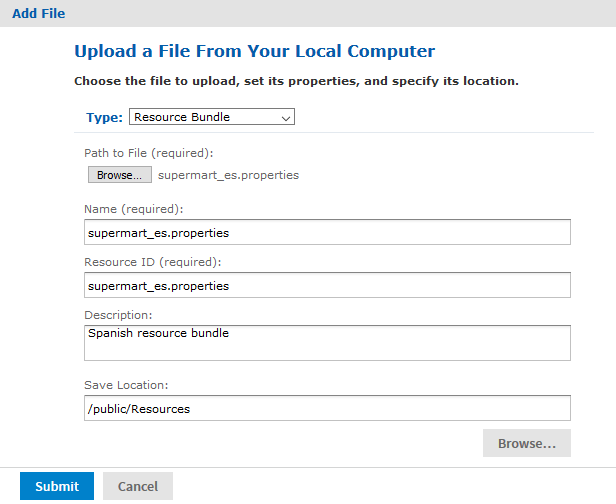 js Repository AddFile ResourceBundle
