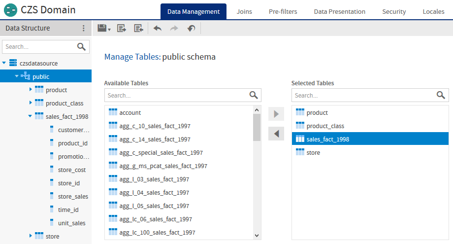 js czs domain tables