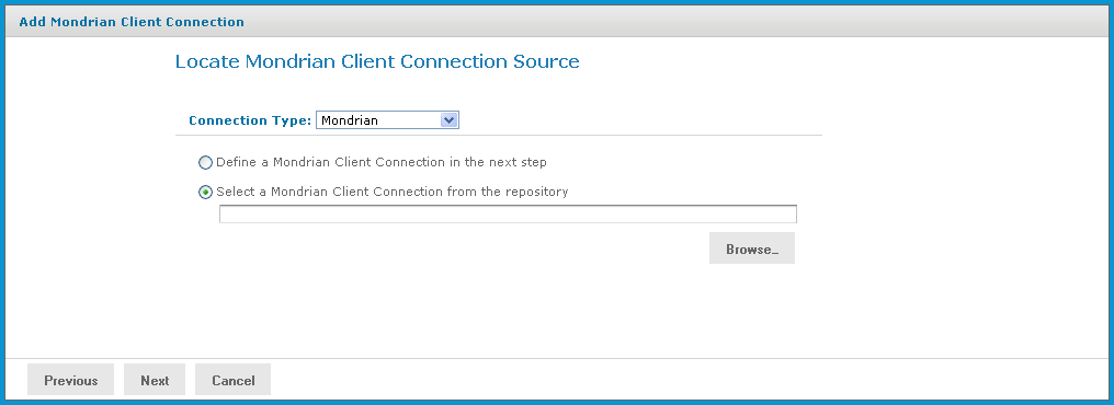 ja add view locatemondrianolapclientconnsource