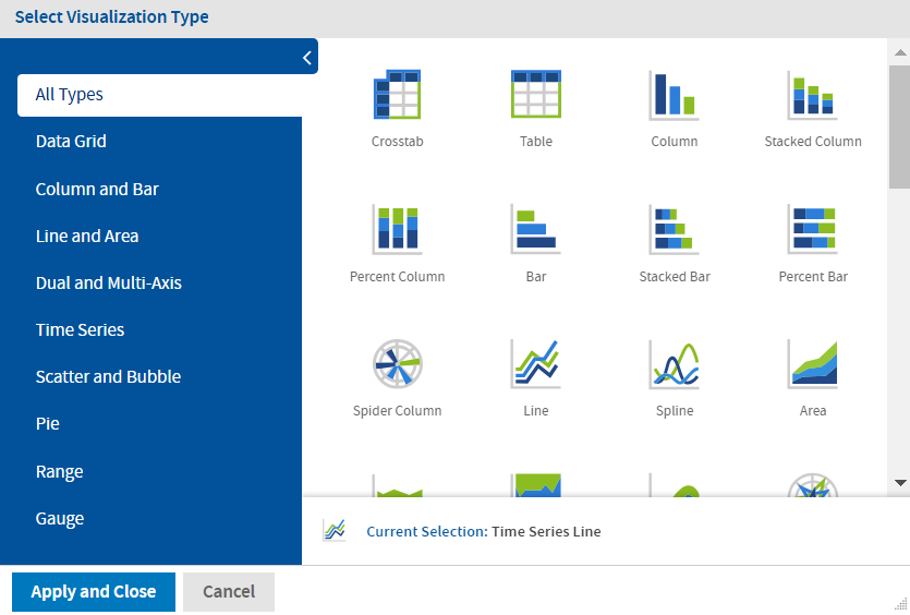 js AdHoc Charts SelectChartType(newLB)