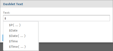 js Dashboard AutoComplete TimeDateWildcards