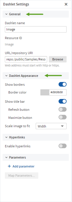 js Dashboard Dashlet ImageBasicTab
