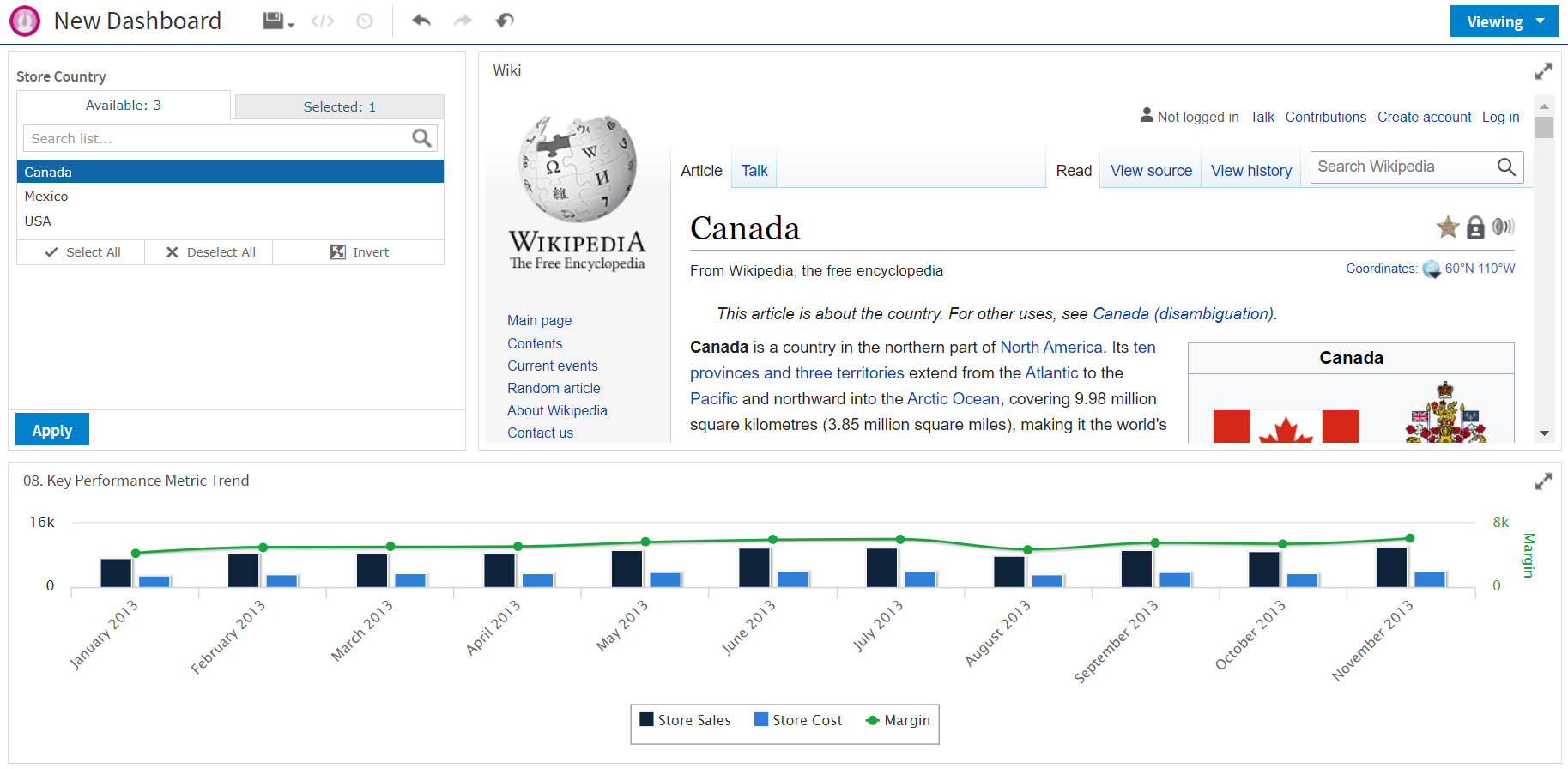 js DashboardDesigner Example Web Hyperlink