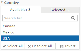 js Report Example CountrySelect