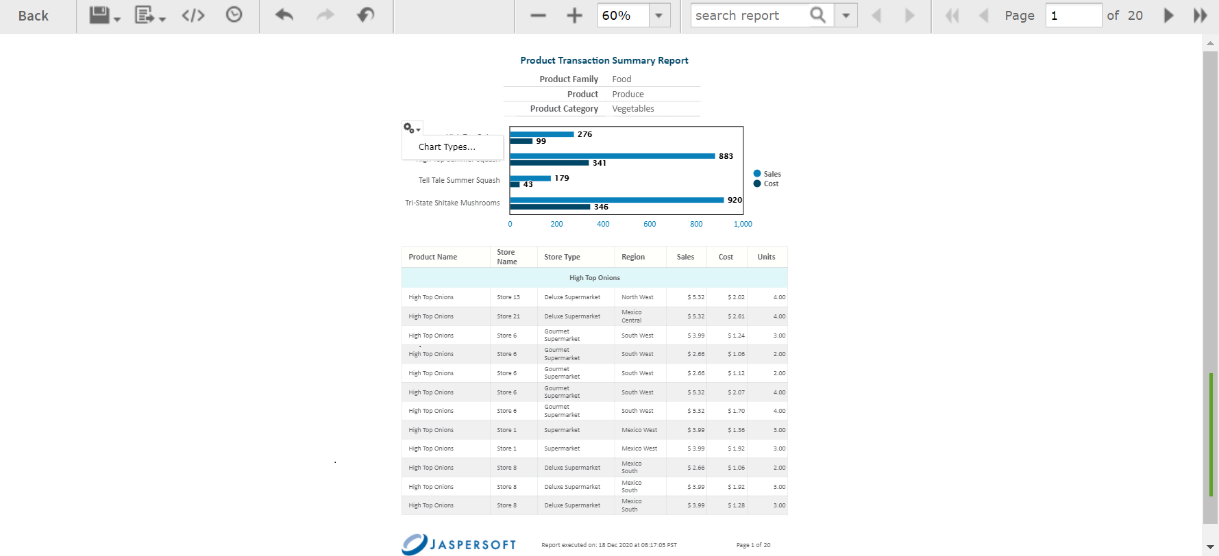 js Report Example InteractiveSales
