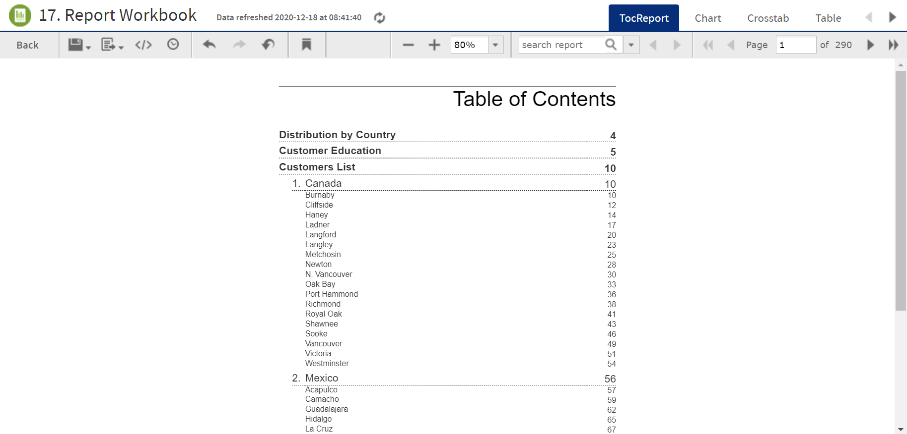 js Report Example ReportWorkbook