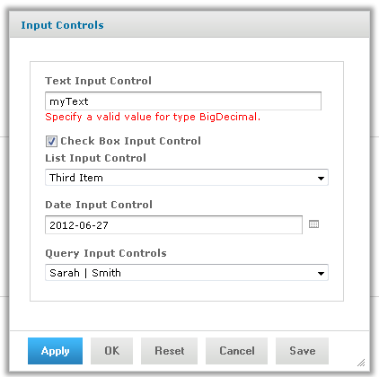 js ReportOptions InputControls invalidinput