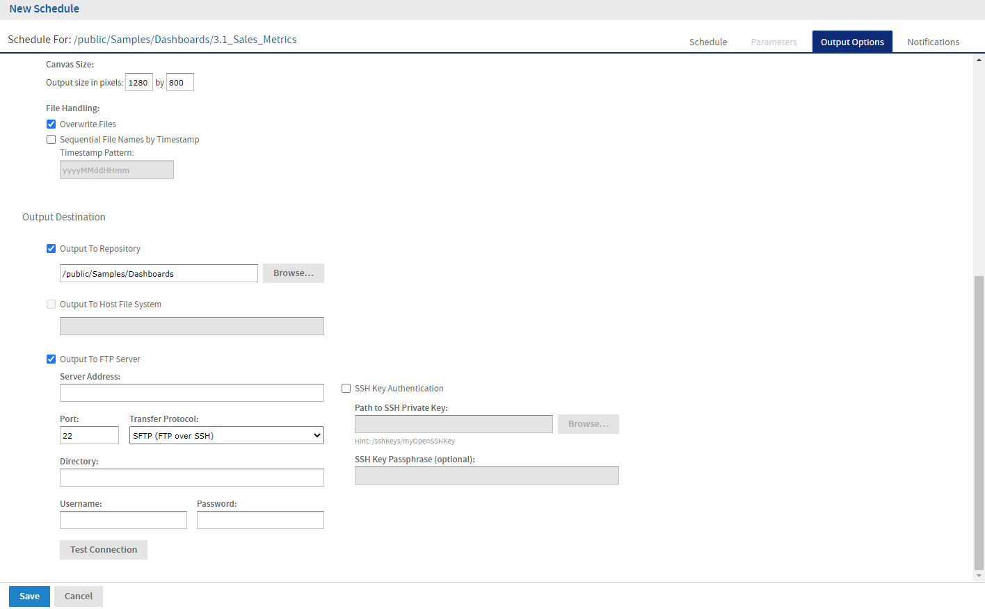 js Schedule New OutputDestination