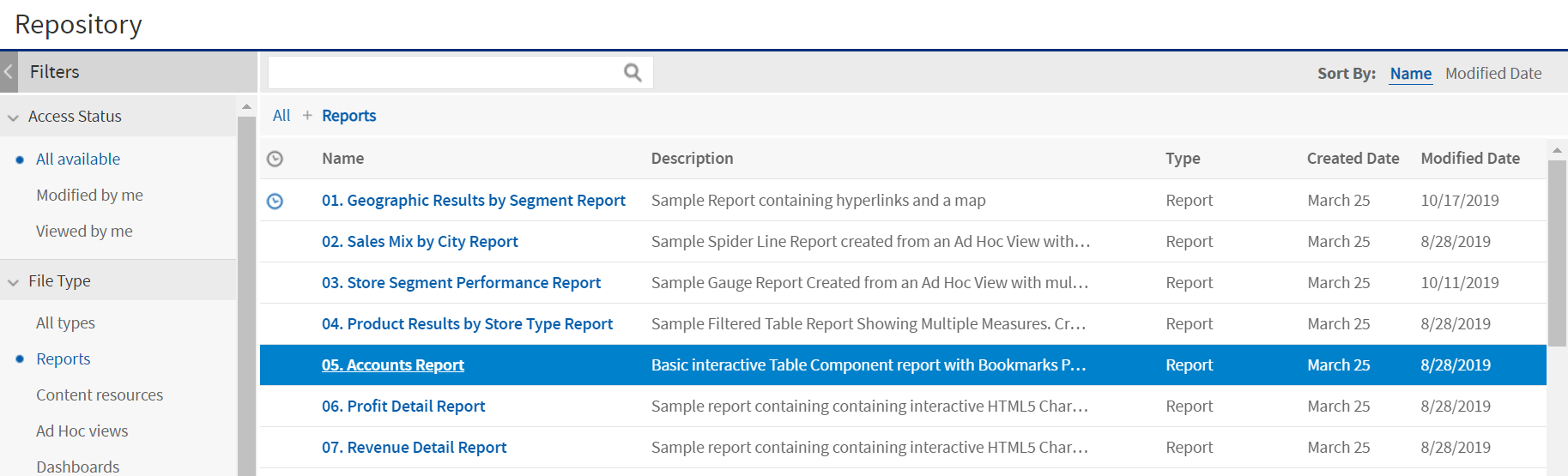 js ViewReports