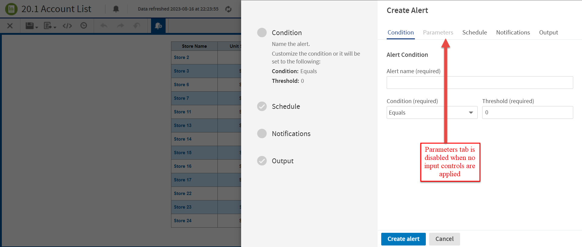 js alert create parameters disabled