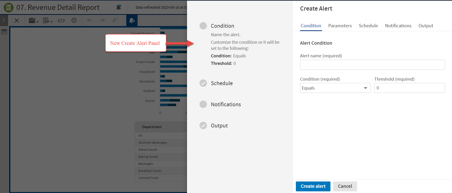 js alert create save