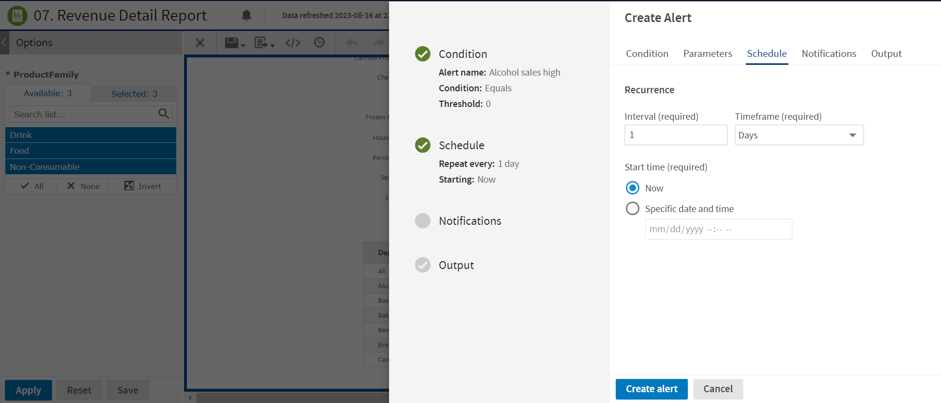 js alert create schedule