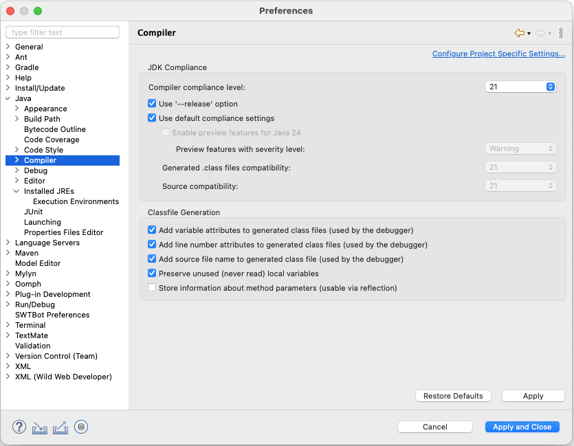 configuration compilerSettings