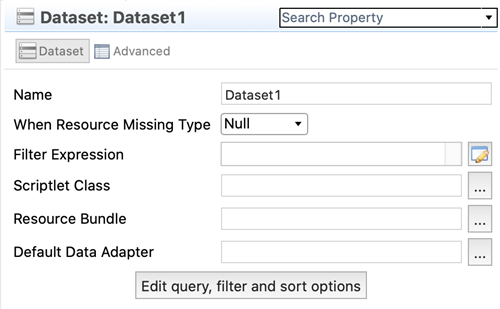 Dataset section in Properties view