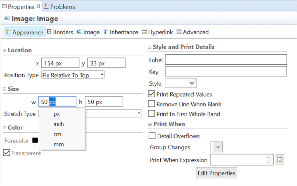 Updating a field's measure unit