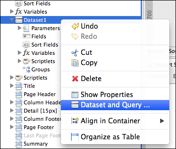 dataset and query dropdown