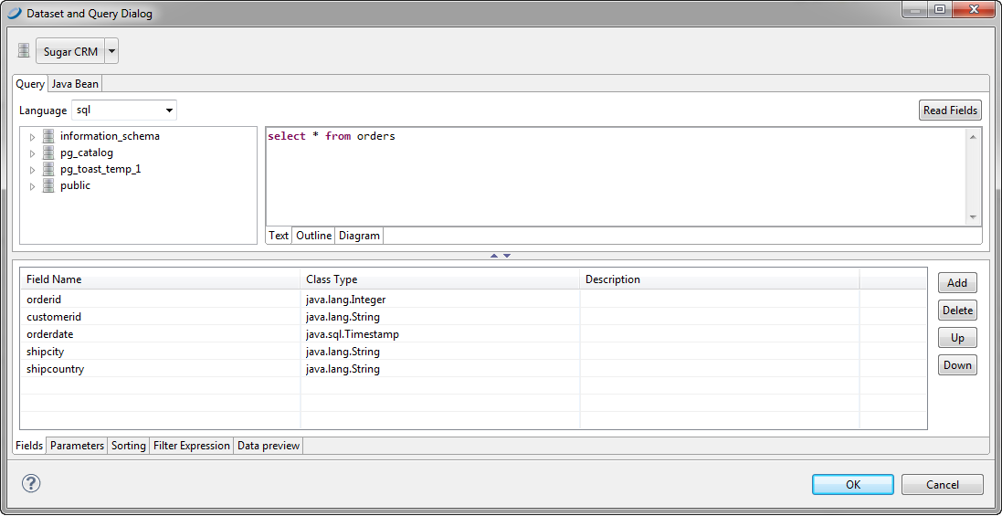 dataset and query tablechapter