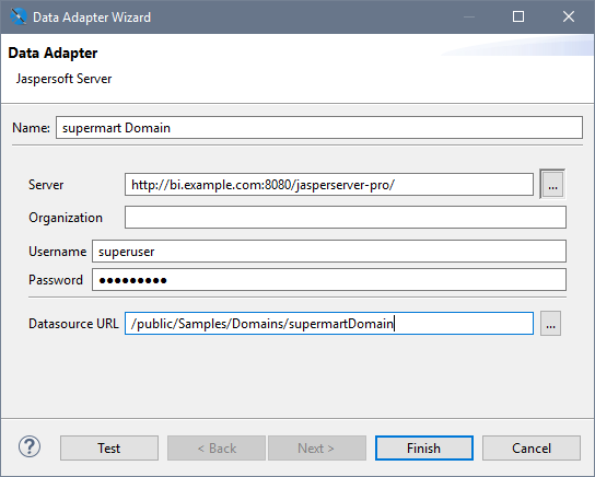 jss DataAdapterWizard supermartDomain