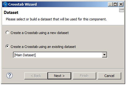 jss crosstab wizard dataset