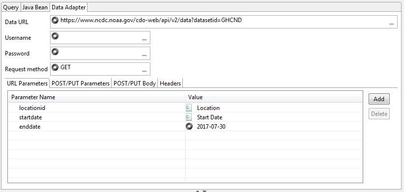 jss dataset query data adapter tab