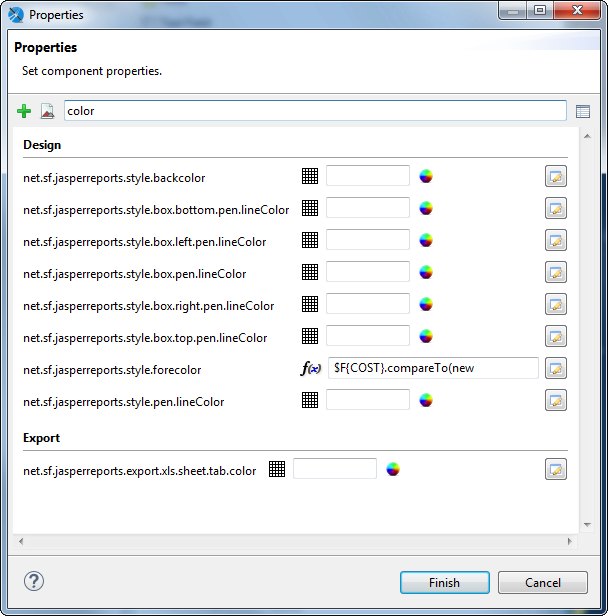 jss elements properties result