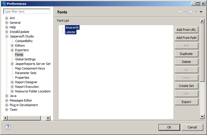 jss fonts select for set
