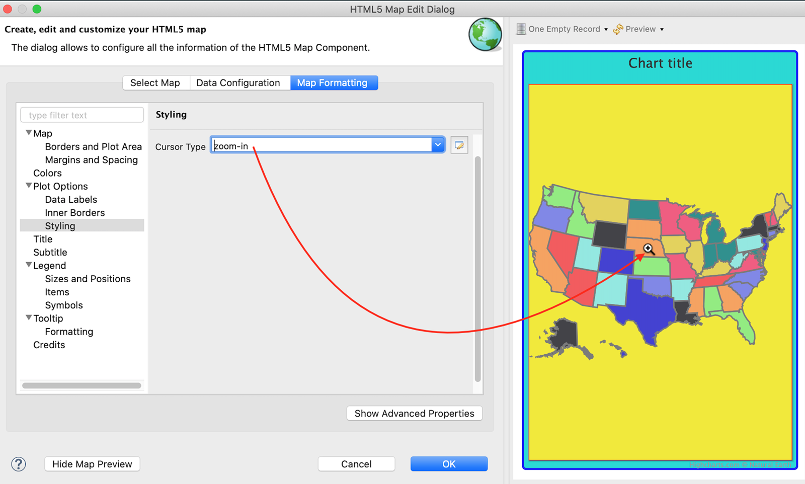 jss html5 map cursor type