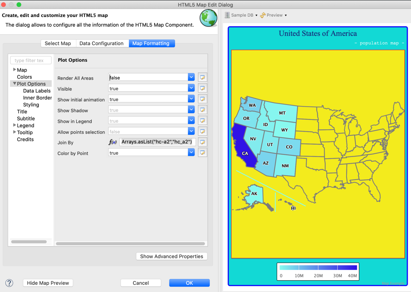 jss html5 map western region