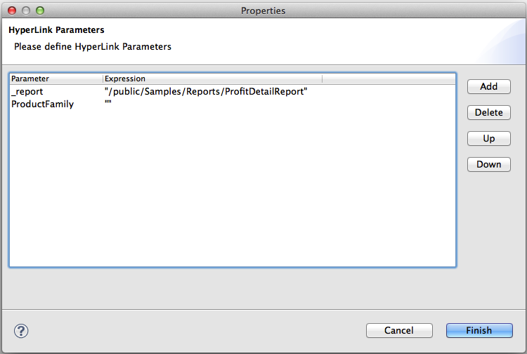 jss hyperlink define params
