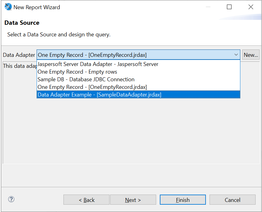 jss newreport datasource list