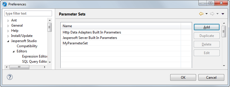 jss parameters set preferences