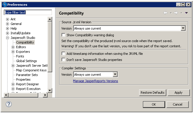 jss preferences compatibility