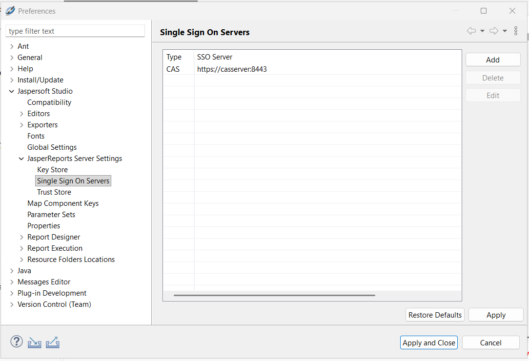jss preferences sso