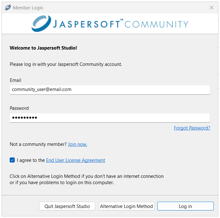 log in js community